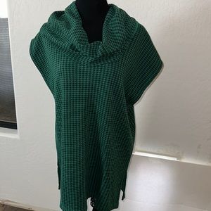 Bryn Walker Sweaters Bryn  Pike Houndstooth Print Cowl Neck Bamboo Poncho